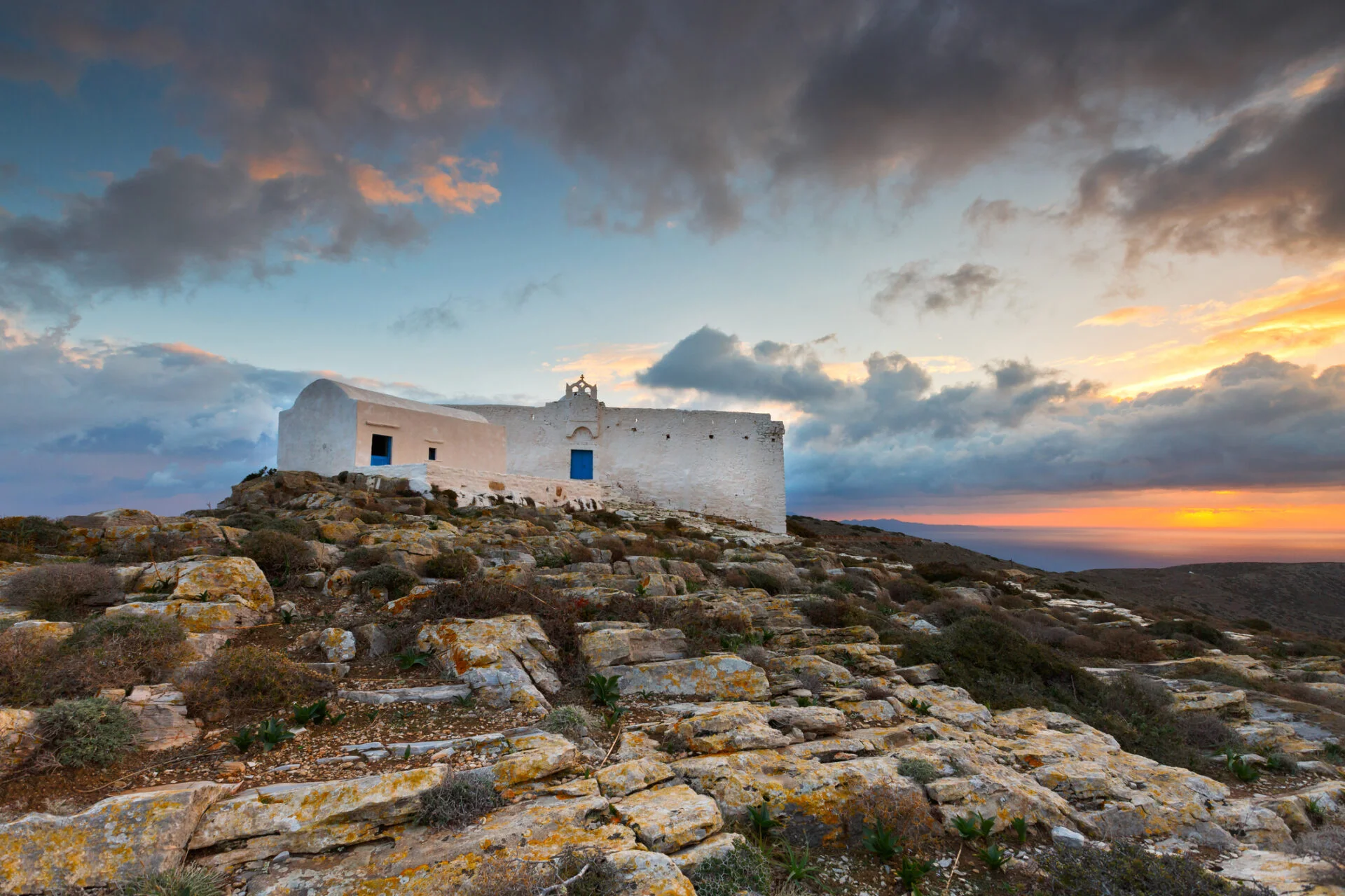 Sikinos, Greece. Monastery at Kastro village on Sikinos island in Greece. "n